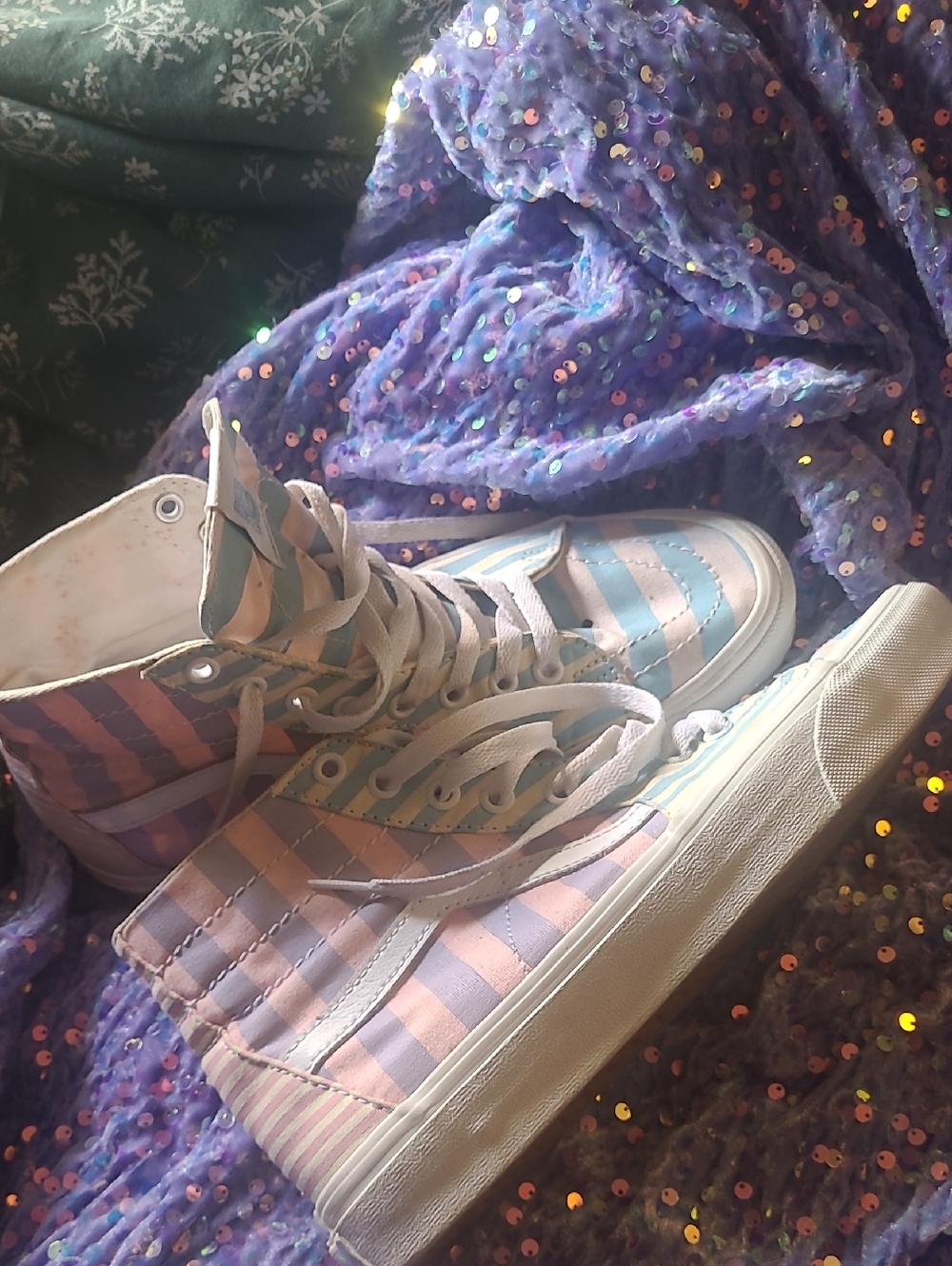 Vans Low-Top Sneakers in Light Blue and White